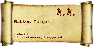 Makkos Margit névjegykártya
